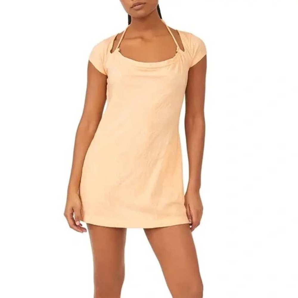 Free People Vivi Open Back Peach Mini Dress